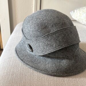 Elegant Gray Women's Cape with Button Detail